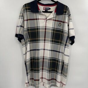 Vintage Chaps Ralph Lauren Mens Madras Plaid Polo Shirt Size L‎ Old Money Preppy